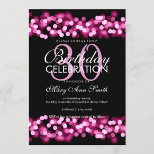 30th Birthday Party Faux Pink Hollywood Glam Invitation