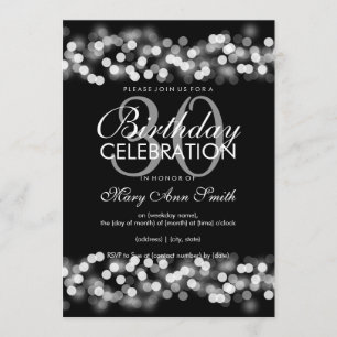 30th Birthday Party Faux Silver Hollywood Glam Invitation