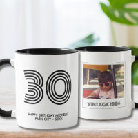 30th Birthday Party Favour Vintage Year Mug