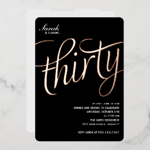 30th Birthday Party Foil Invitation
