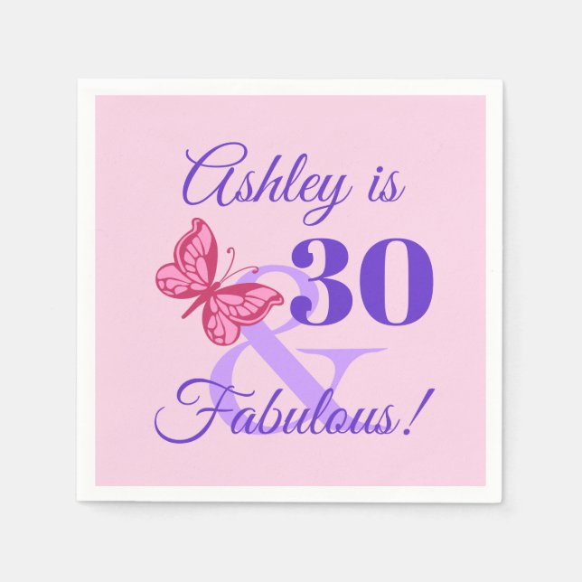 30th Birthday Party For Women Napkin (Front)