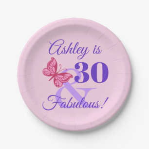 30th Birthday Party For Women Paper Plate