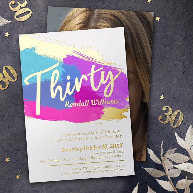 30th Birthday party gold foil photo abstract art (Creator Uploaded)