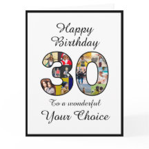 30th Birthday Party Happy 30 Photo Text Template