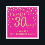 30th Birthday Party Hot Pink and Gold Diamond Napkin<br><div class="desc">30th Birthday Party Invitation with Hot Pink and Gold Glitter Diamond Background. Gold Confetti. Adult Birthday. Man or Woman Birthday. For further customisation,  please click the "Customise it" button and use our design tool to modify this template.</div>