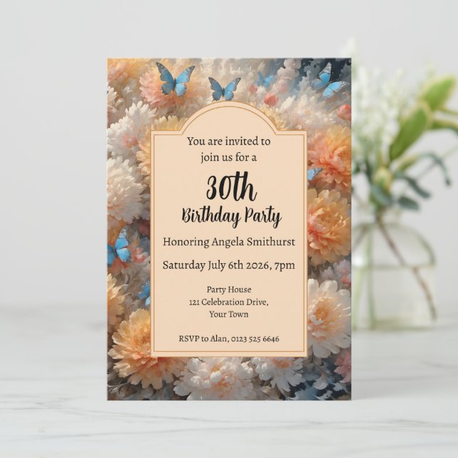30th Birthday Party Invitation (Standing Front)