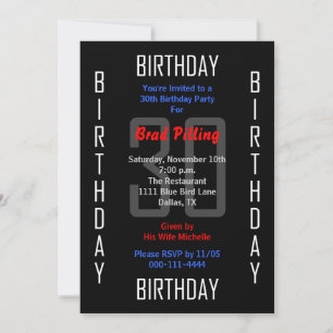 30th Birthday Party Invitation 30