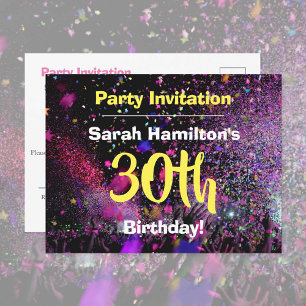 30th Birthday Party Invitation Postcard