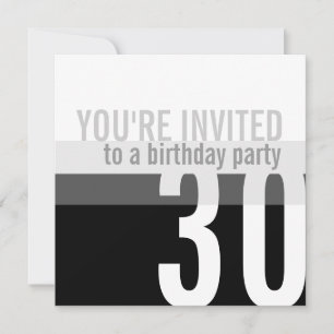 30th Birthday Party Invitations {Silver}