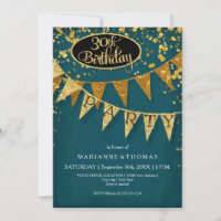 30th Birthday Party Pennant Banner Confetti