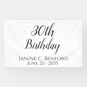30th Birthday Party Personalised Banner