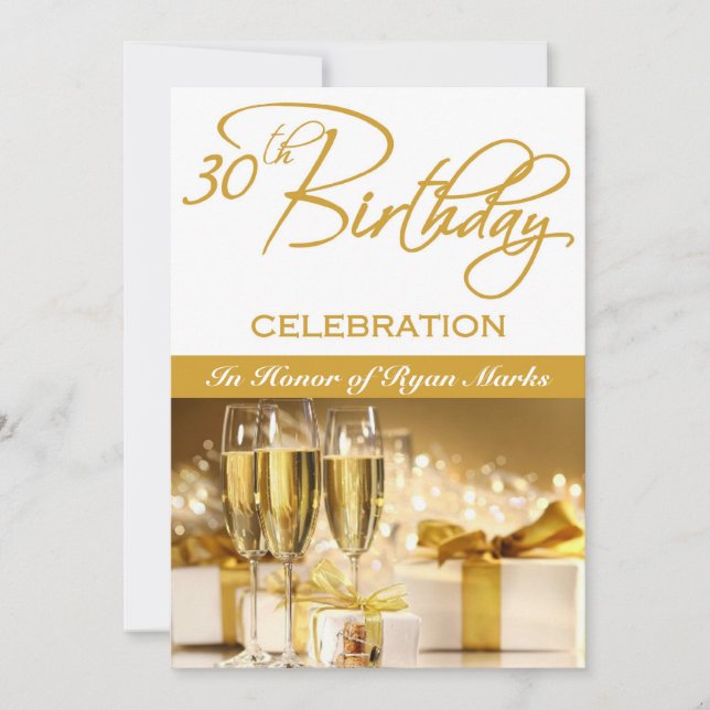 30th Birthday Party Personalised Invitation (Front)