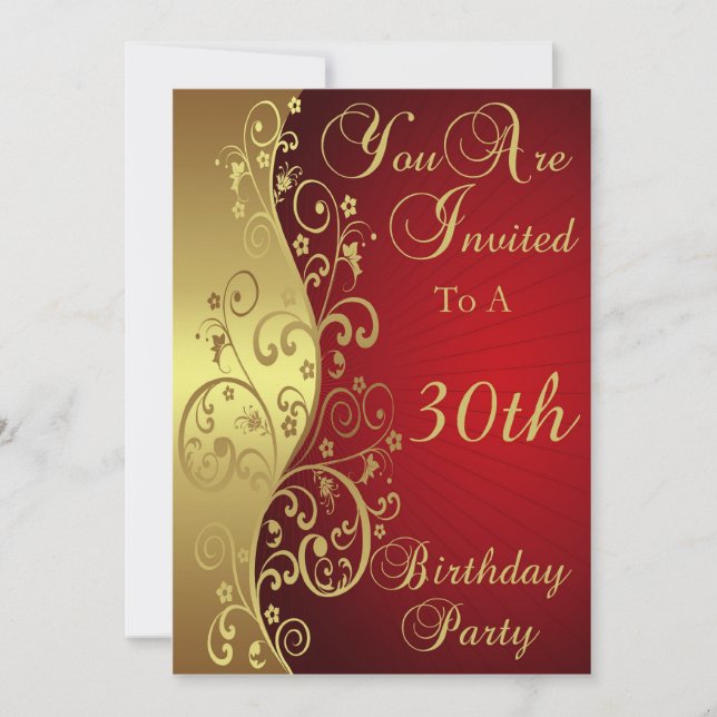 30th Birthday Party Personalised Invitation (Front)