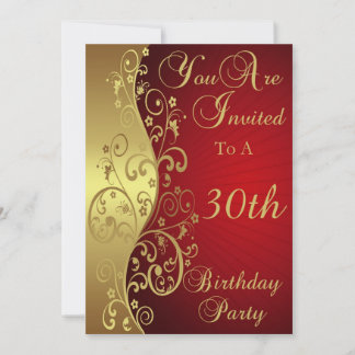 30th Birthday Party Personalised Invitation