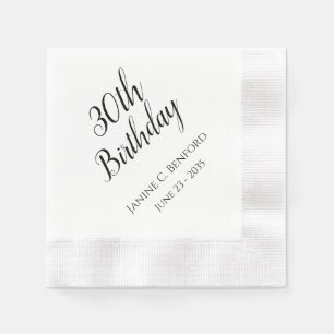 30th Birthday Party Personalised Napkins