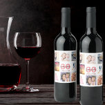 30th birthday party photo collage wine label<br><div class="desc">A bottle label for a 30th birthday party,  celebrating her life with a collage of 8 of your photos.  Templates for a name,  age 30 and a date.  Date of birth or the date of the party.  Coral and burgundy coloured letters.  White background.</div>