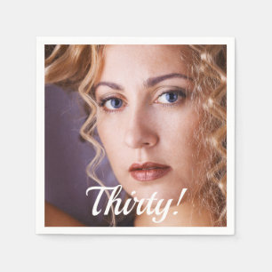 30th birthday party photo script woman napkin