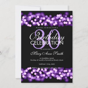 30th Birthday Party Purple Hollywood Glam Invitation