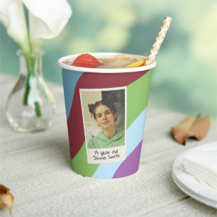 30th Birthday Party Thirty Flirty & Thriving Photo Paper Cups