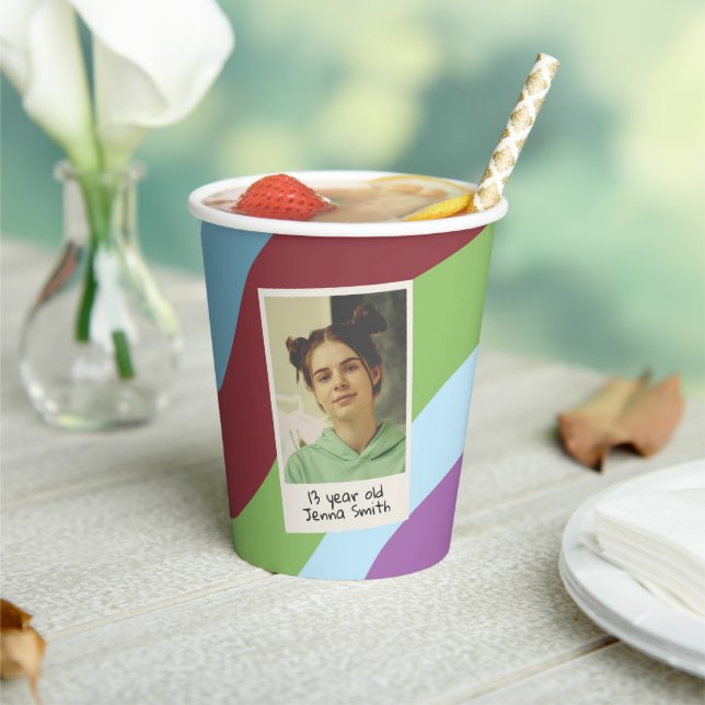 30th Birthday Party Thirty Flirty & Thriving Photo Paper Cups (Insitu)