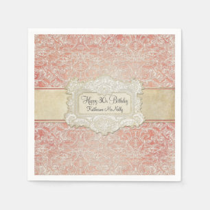 30th Birthday Party Vintage French Regency Lace Napkin