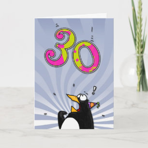 30th Birthday - Penguin Surprise Card