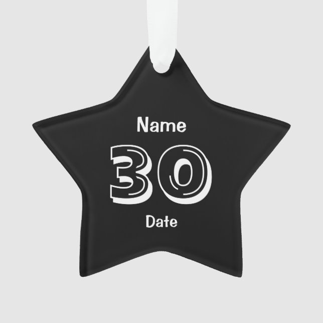 30th Birthday Personalised Gag Gift Ornament (Front)