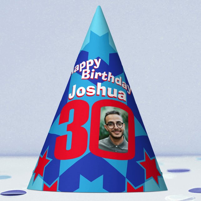30th birthday personalised photo star name hat (Creator Uploaded)