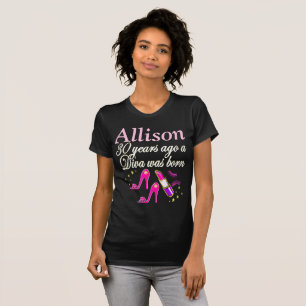 30TH BIRTHDAY PERSONALIZED PINK DIVA T SHIRT