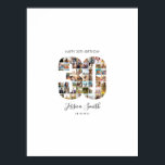 30th Birthday Photo Collage Guest Signing Poster<br><div class="desc">Create your own personalised birthday photo collage guest signing board poster featuring your favourite pictures in the shape of the number 30.</div>