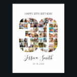 30th Birthday Photo Collage Poster<br><div class="desc">Create your own personalised birthday photo collage poster featuring your favourite pictures in the shape of the number 30.</div>