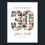 30th Birthday Photo Collage Poster<br><div class="desc">Create your own personalised birthday photo collage poster featuring your favourite pictures in the shape of the number 30.</div>