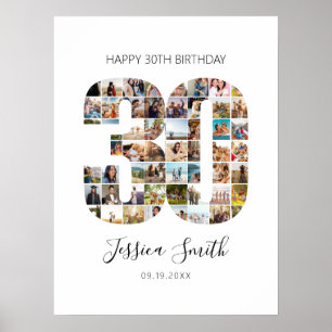 30th Birthday Photo Collage Poster