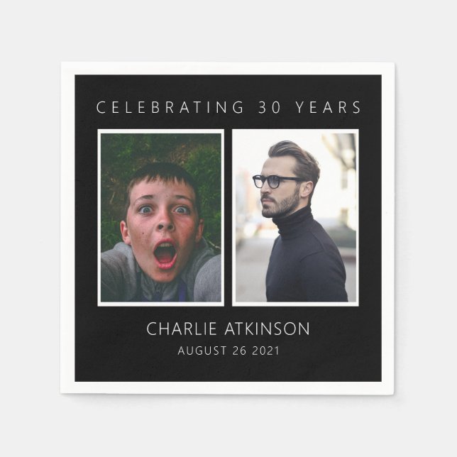 30th birthday photo collate napkins (Front)