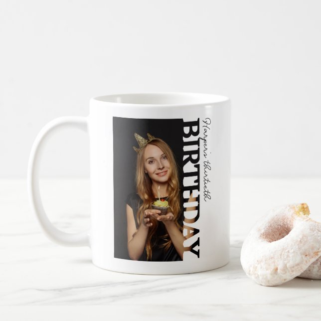 30th Birthday Photo college Party  Coffee Mug (With Donut)
