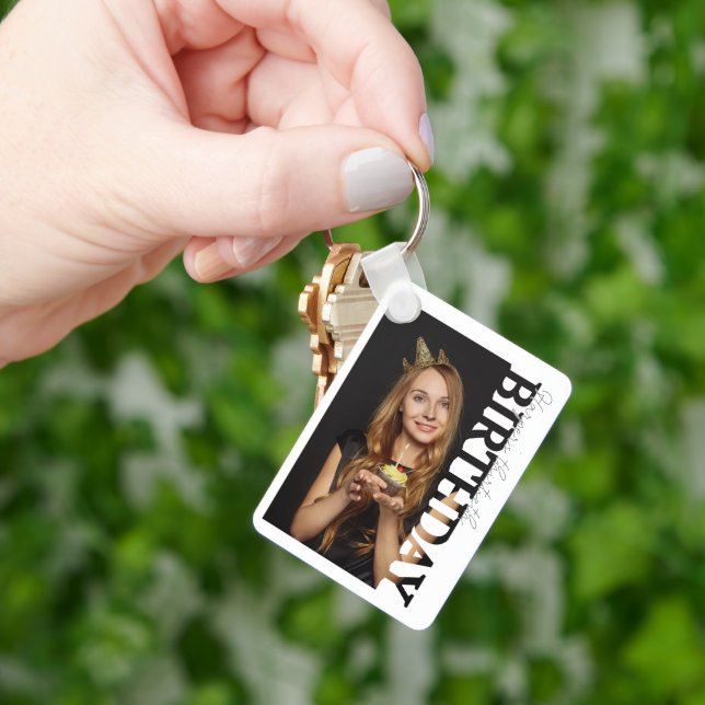 30th Birthday Photo college Party  Key Ring (Hand)