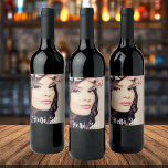 30th birthday photo hello 30 wine label<br><div class="desc">Template for Your photo.  White text overlay: Hello 30!  A label for a 30th birthday party.</div>