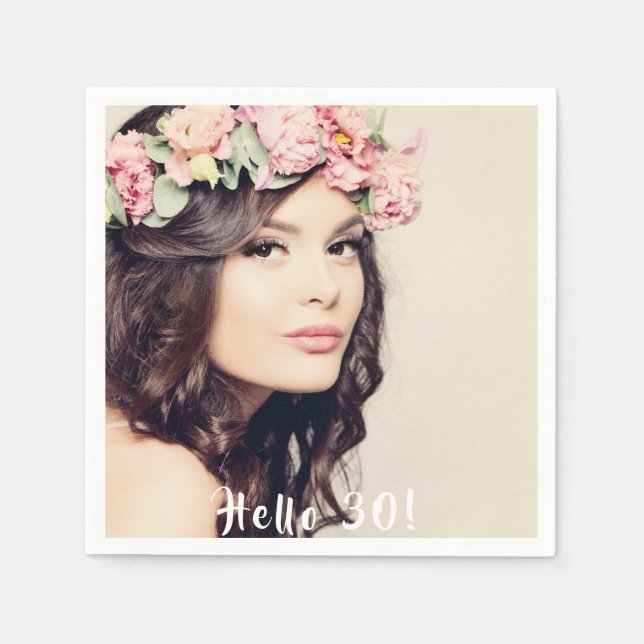 30th birthday photo napkin (Front)