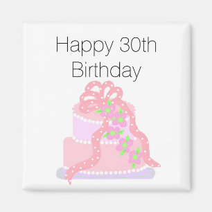 30th Birthday Pink Cake Magnet