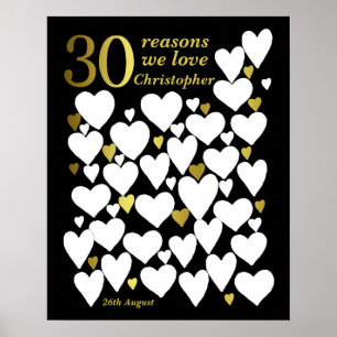 30th Birthday Poster -30 Reasons We Love You