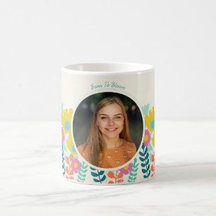 30th birthday pretty colourful floral modern coffee mug