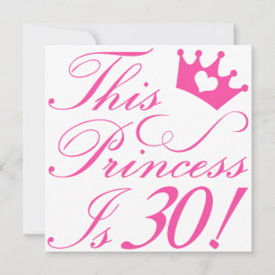 30th Birthday Princess Card
