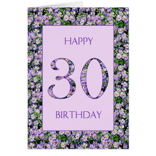 30th Birthday Purple Daisies (Front)