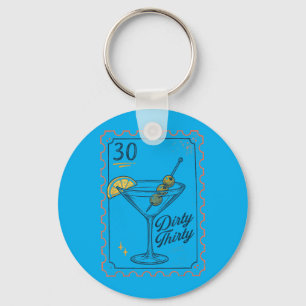 30th Birthday Queen Drinking Lover Martini Dirty A Key Ring