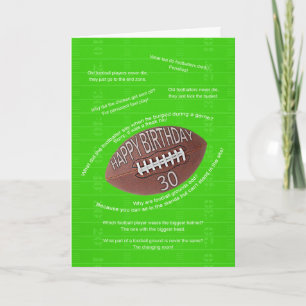 30th birthday, really bad football jokes card