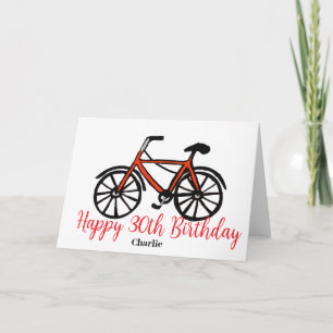 30th birthday red bike card