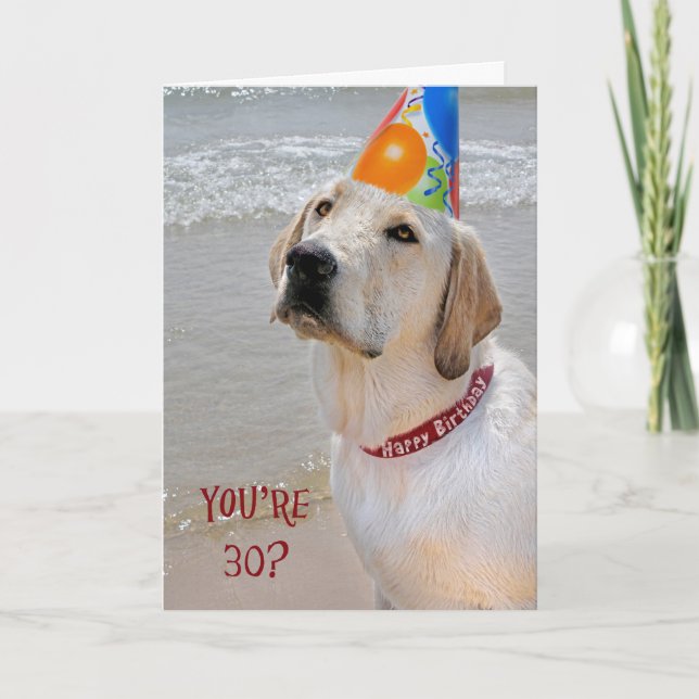 30th Birthday Retriever Card (Front)