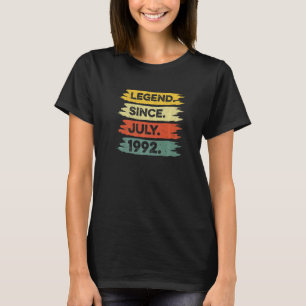 30th Birthday Retro Vintage Legend Since July 1992 T-Shirt