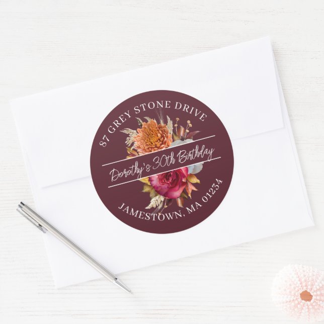 30TH Birthday Return Address Label (Envelope)