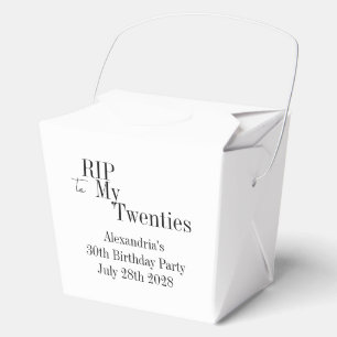 30th Birthday RIP 20s Black and White Party Favour Box